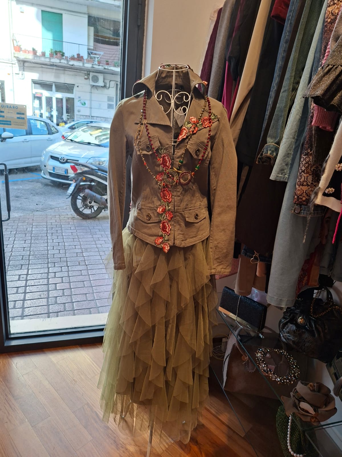 Gonna in tulle verde - immagine 2