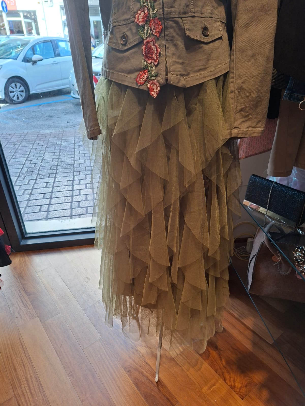 Gonna in tulle verde