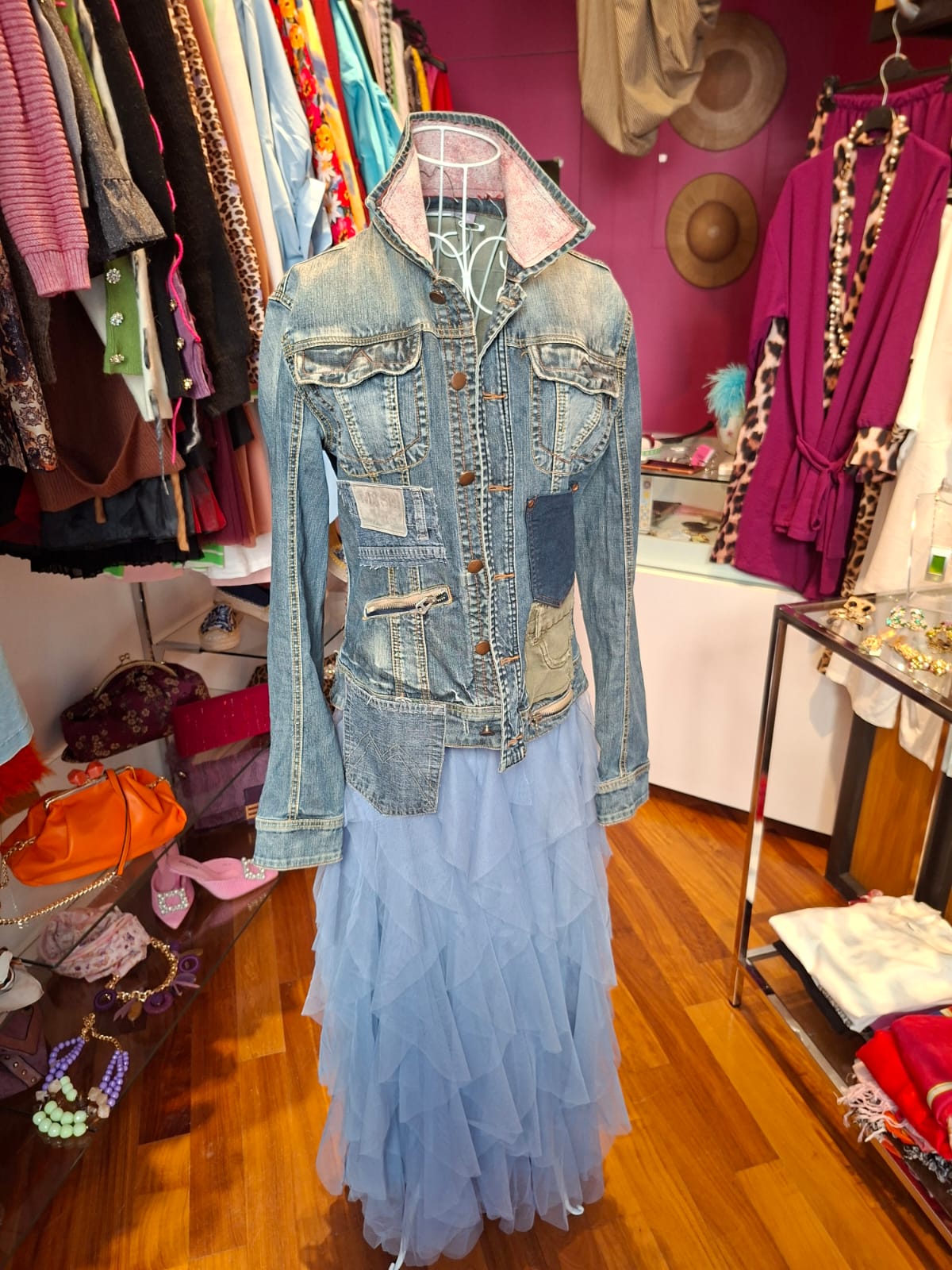 Giubbino in jeans handmade - immagine 3