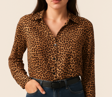 Camicia maculata con borsetta coordinata handmade