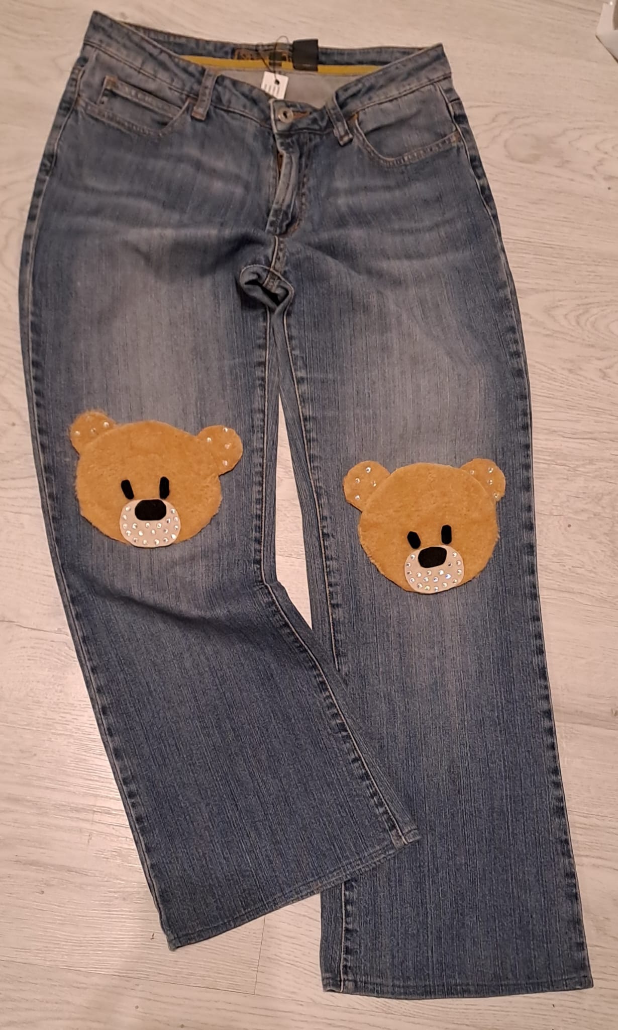 Jeans chiaro Handmade con Orsetti - immagine 2