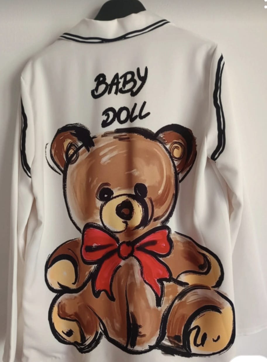 Blazer “Baby Doll” con Orsetto Dipinto - immagine 2